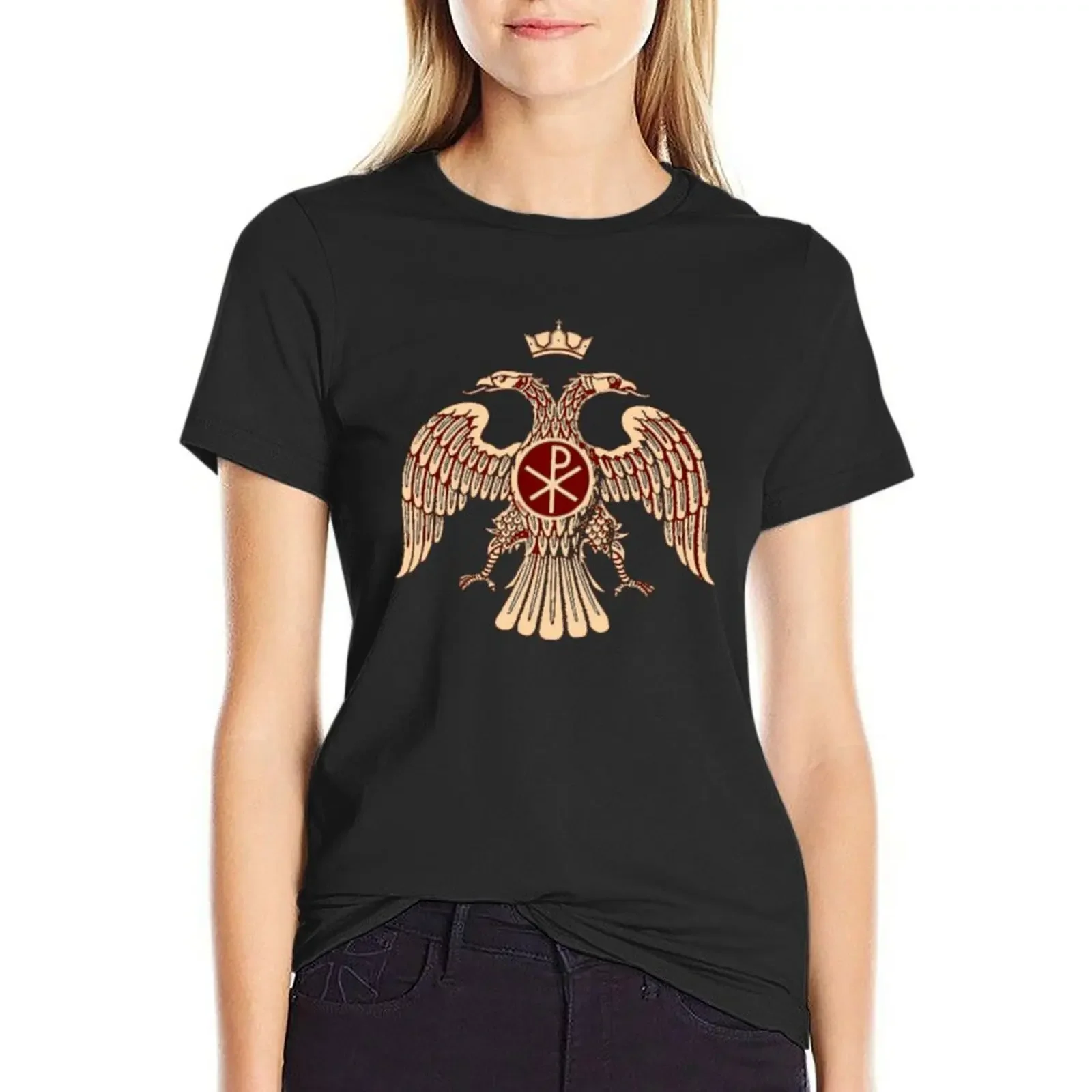 

Byzantine Eagle Symbol Flag T-shirt Aesthetic clothing korean fashion kawaii clothes t-shirt dress for Women plus size