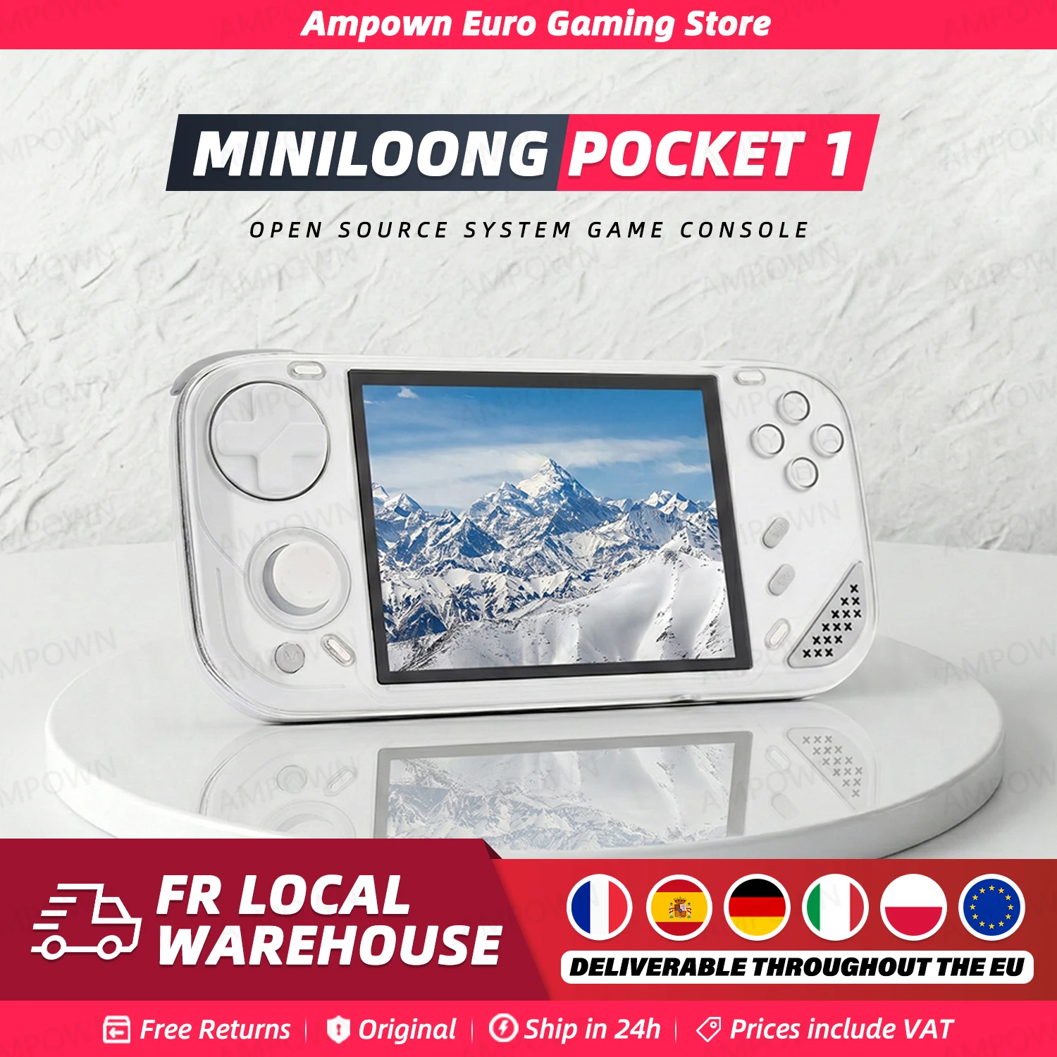 Console de jeu portable MINILOONG POCKET 1, écran IPS 4'', sortie HD, systèmes open source, mises à jour OTA, LOONG OS, nouvelle console POCKET1