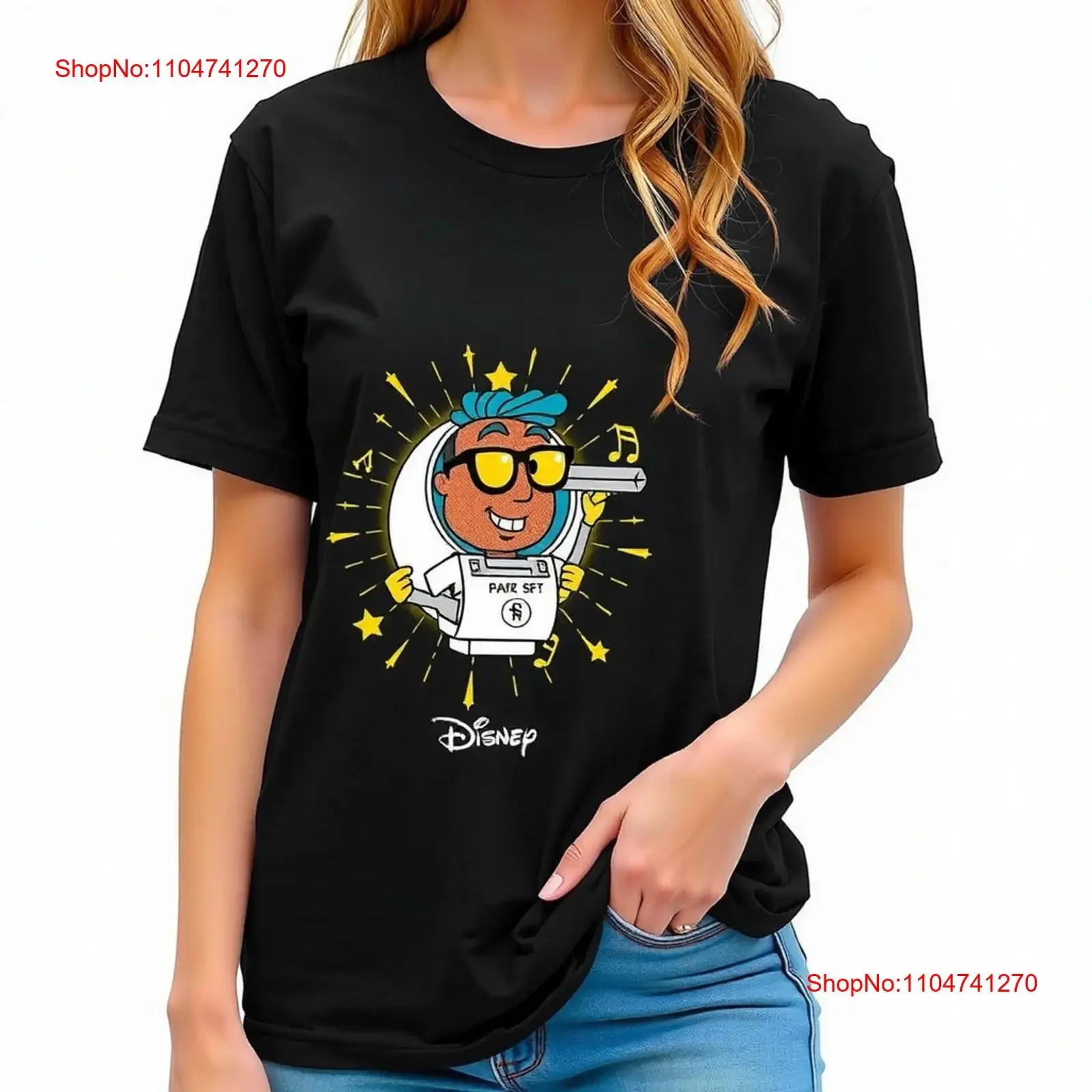 تي شيرت للنساء بتصميم ممتع بطابع الفضاء مع Mus عتيق مغسول وجيد التهوية للجنسين ناعم وأنيق ملابس الشارع الشهير أوم #1