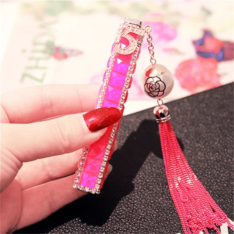 High-End Inflatable Lighter With Diamond Tassels Rhinestones And Precious Stones Exquisite Pendant Slim Cigarette Lighter Tool