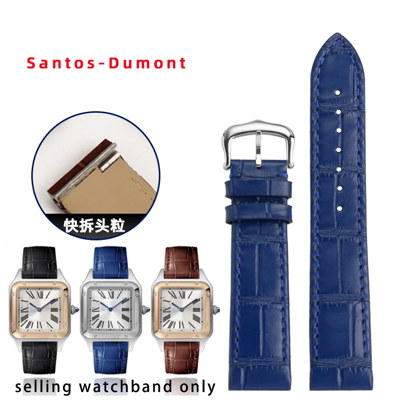 

For Cartier Santos Dumont cowhide Watch Strap Women's Quick Release 17.5mm 15.5mm Accessories Wristband Bracelet