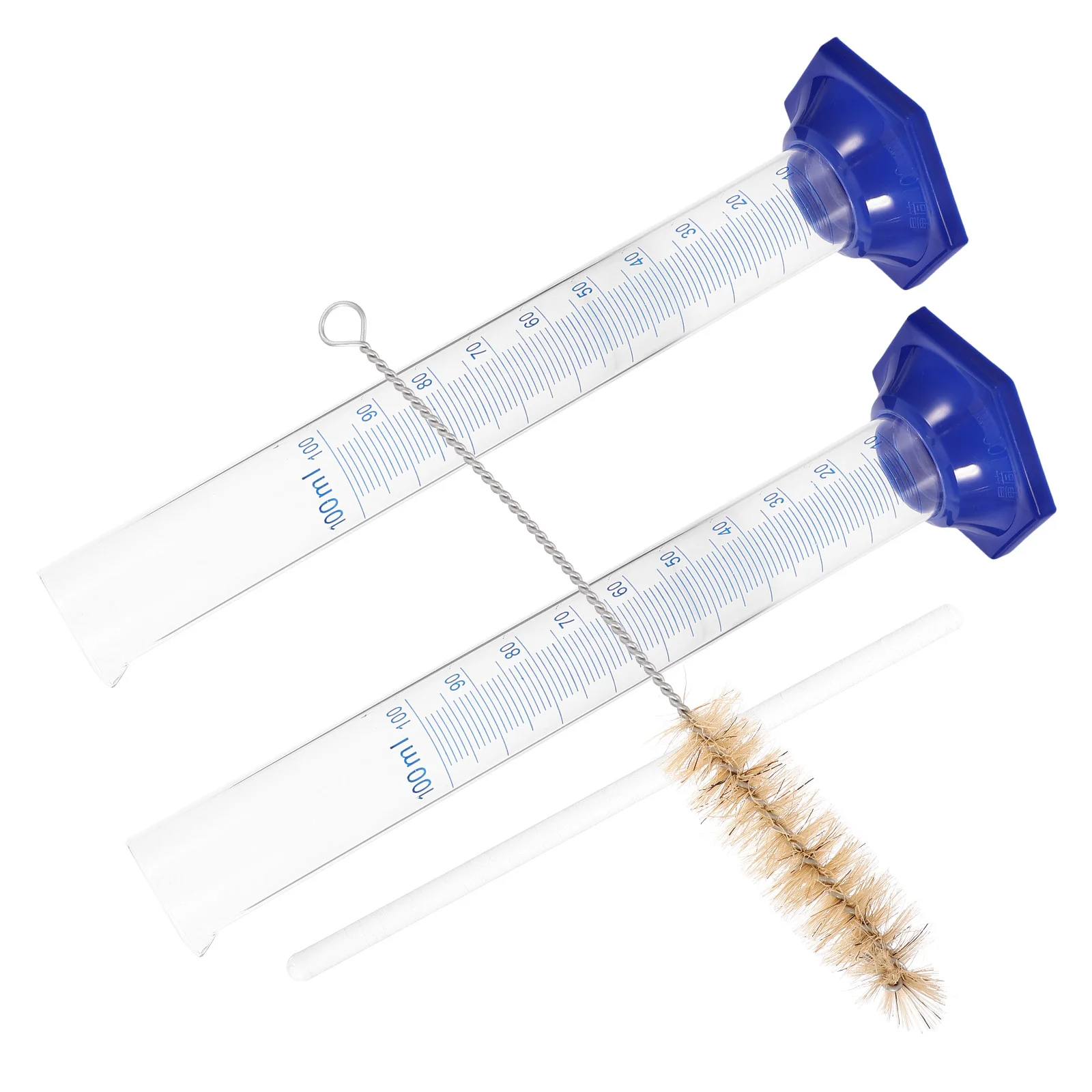 4 قطعة 100 مللي الزجاج تخرج اسطوانة قاعدة مستديرة أسطوانة قياس مختبر معدات الكيمياء مقاومة للحرارة الكيميائية #2