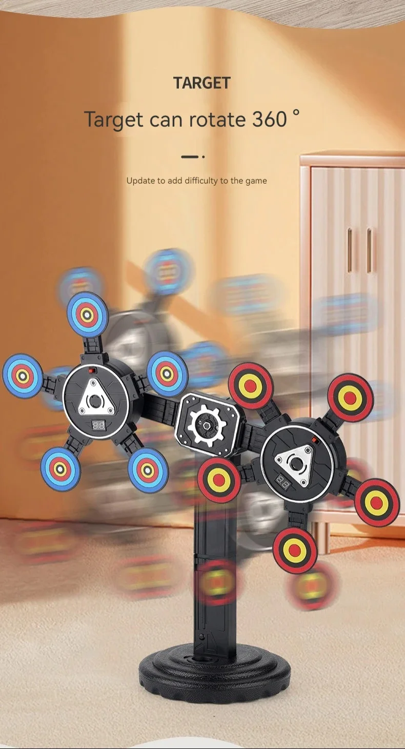 Automatic Reset Electronic Scoring Target for Nerf Guns AWM Soft Bullet Gun Gel Ball Sprayer Against Practice 98K Eat Chicken