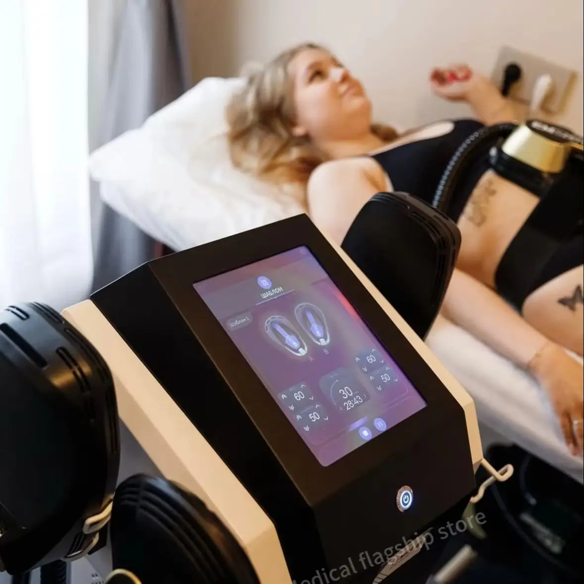 MYOslim Professional 6500W  RF Body Slimming Sculpting Machine Muscle Building Fat Burning Equipped with Pelvic Cushion