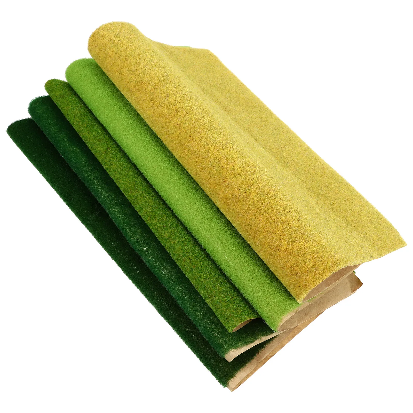 

5Pcs DIY Turf Paper Artificial Grass Material Mini Landscape Fake Lawn Paper Sand Table Decoration for Living Room Garden
