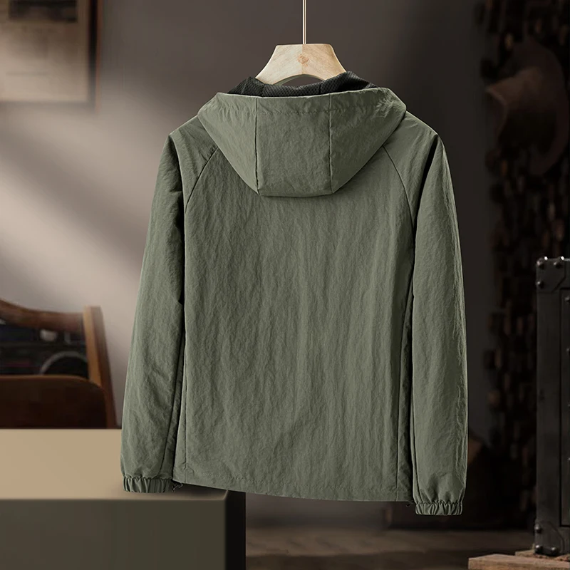 

Свободная УФ-куртка, весна-лето, модная мужская солнцезащитная одежда для кемпинга, уличная мужская тонкая кожаная куртка из ледяного шелка для рыбалки