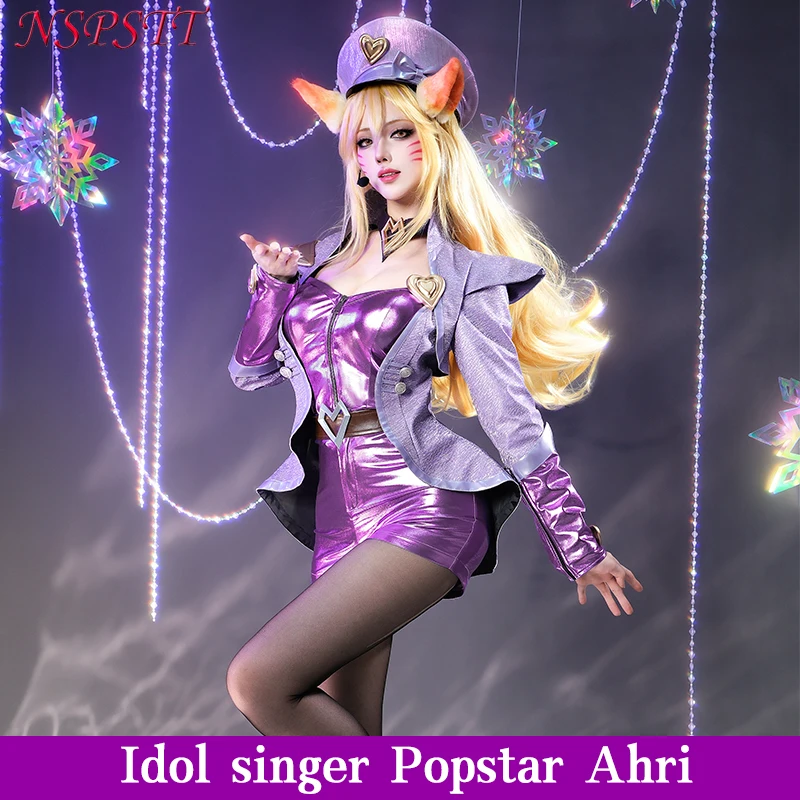

NSPSTT Game LOL Pop Star Ahri Cosplay Costume For Women Halloween Christmas Party Outfit Dress Up