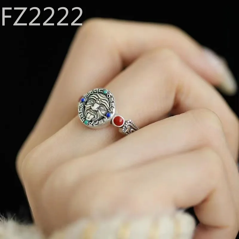 

Retro living ring women's 2024 new niche design sense retro adjustable