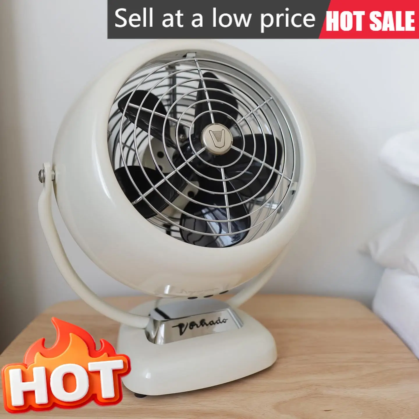 

Vintage Metal Air Circulator Fan Cooling Decor Three Speed Settings Adjustable Tilt Powerful Airflow Durable Build Manual Dial C