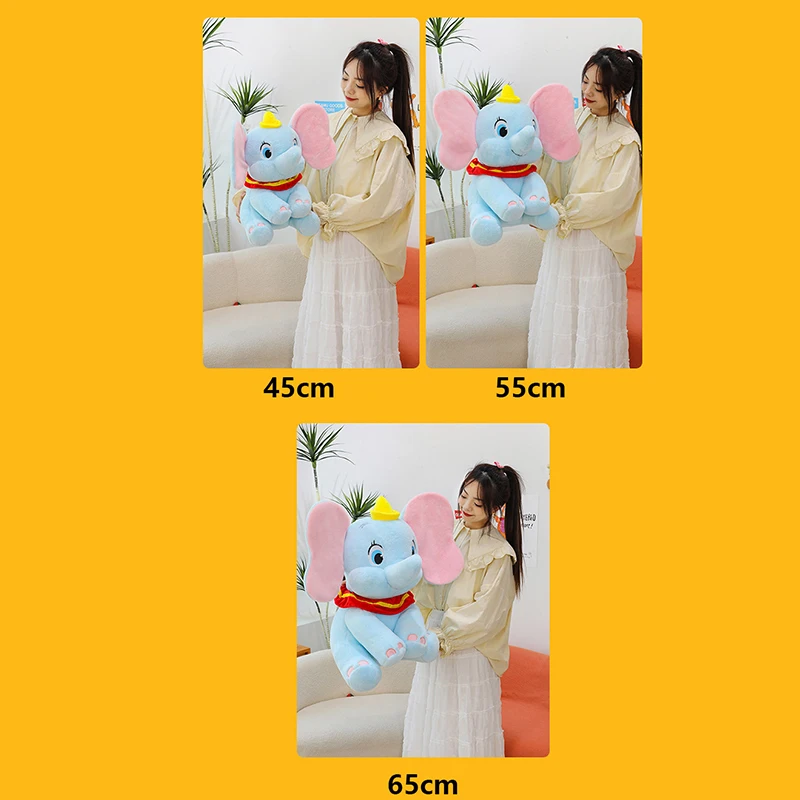 45/65CM Disney Dumbo juguetes de peluche suave almohada Kawaii Anime lindas muñecas dibujos animados Animal ala elefante suave relleno regalo para niños