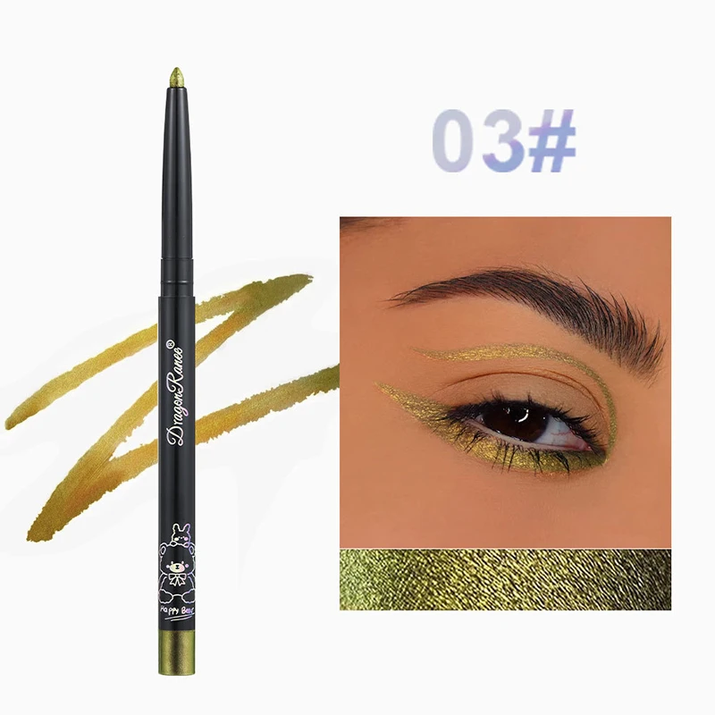 Shiny Metallic Eyeliner Multi Chrome Eye Liner Waterproof Lasting Shiny Metallic Eyeshadow Lying Silkworm Purple Makeup Pigment