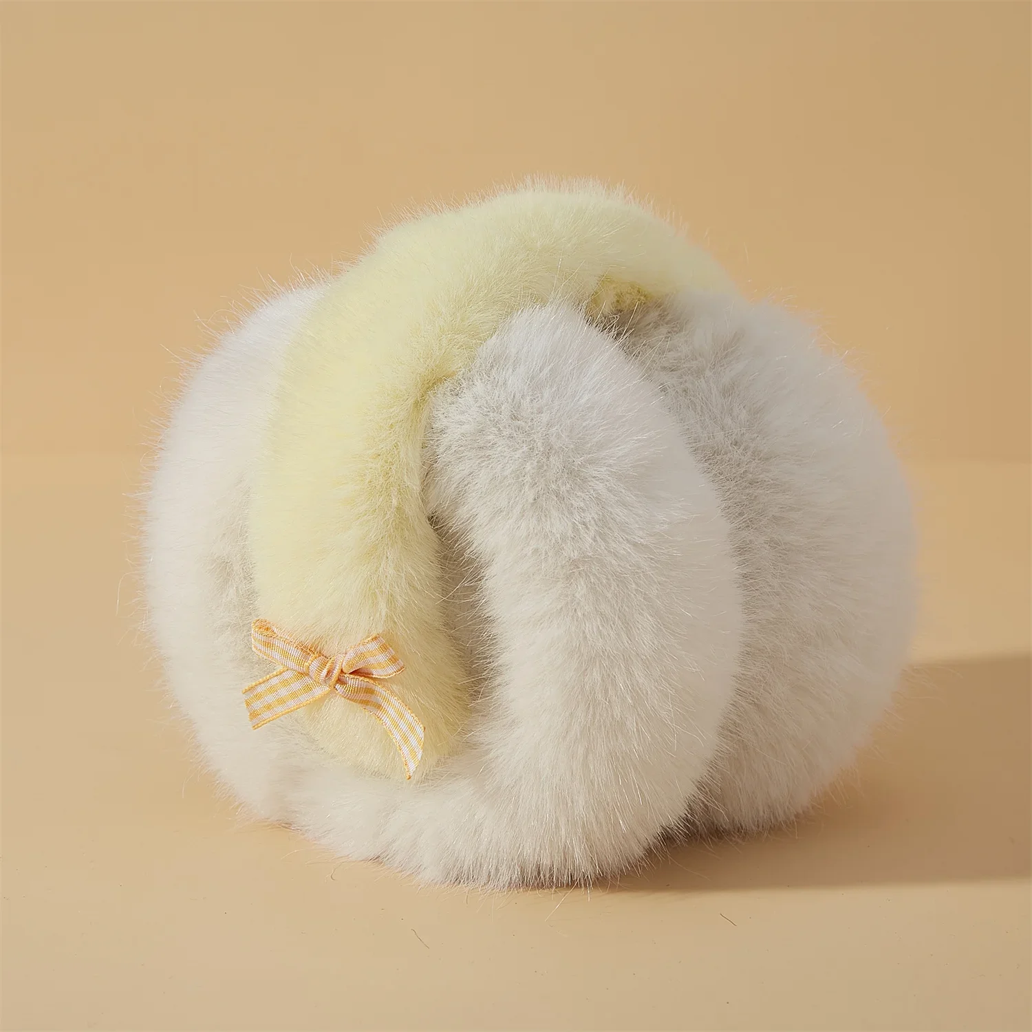 Fashion Cute Bow-Knot Earmuffs High Quality Imitation Rabbit Fur Warm Earmuffs for Woman Girl Birthday Party Gift