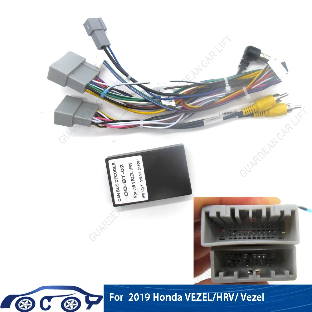 16Pin Car Radio Wiring Harness Adapter With CANBUS Decoder For 2019 Honda VEZEL/ HRV 2DIN Head Unit Stereo Plug Android naviga #1