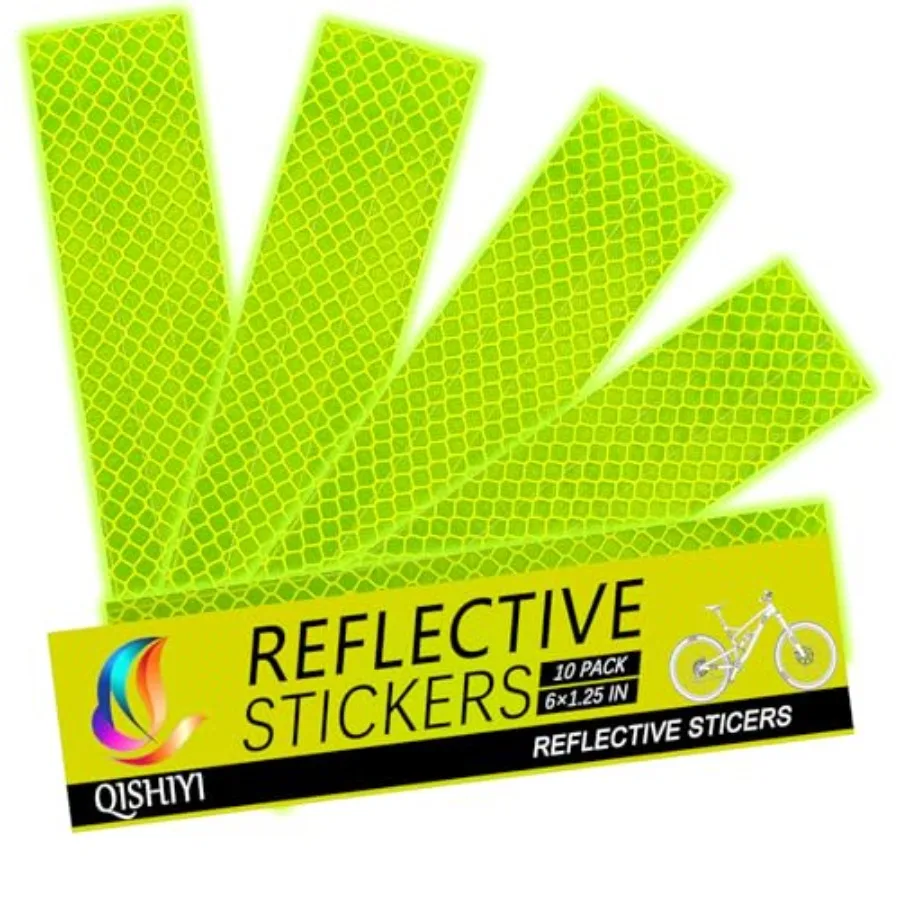 10PCS Reflective Stickers for Outdoor Safety Applications, PVC Material, Silver Color, High-Visibility Waterproof Reflective Ta