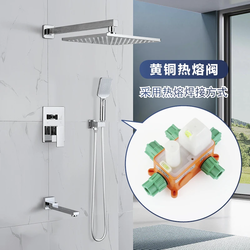 

Bathroom Shower System Wall Mounted Shower Faucet Set with Hand Shower 3 Function Rainfall Shower Faucet Combo Set Chrome