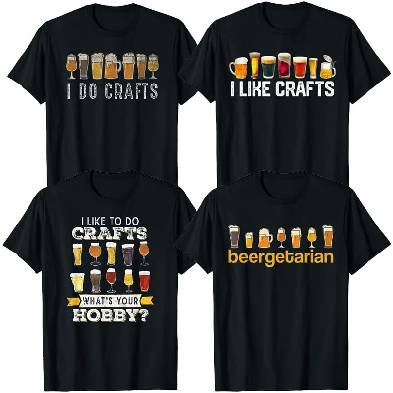 

I LIKE CRAFTS Craft Beer Vintage T-Shirt I Do Crafts Home Brew Art T-Shirt Brewery Lovers Whats Your Hobby Craft Drink Tee Gifts