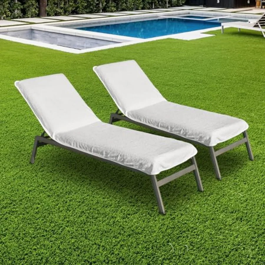 

Boca Terry Lounge Chair Towel Cover, 100 Cotton Chaise Lounge Towels for Pool or Beach Chair - Fitted Top