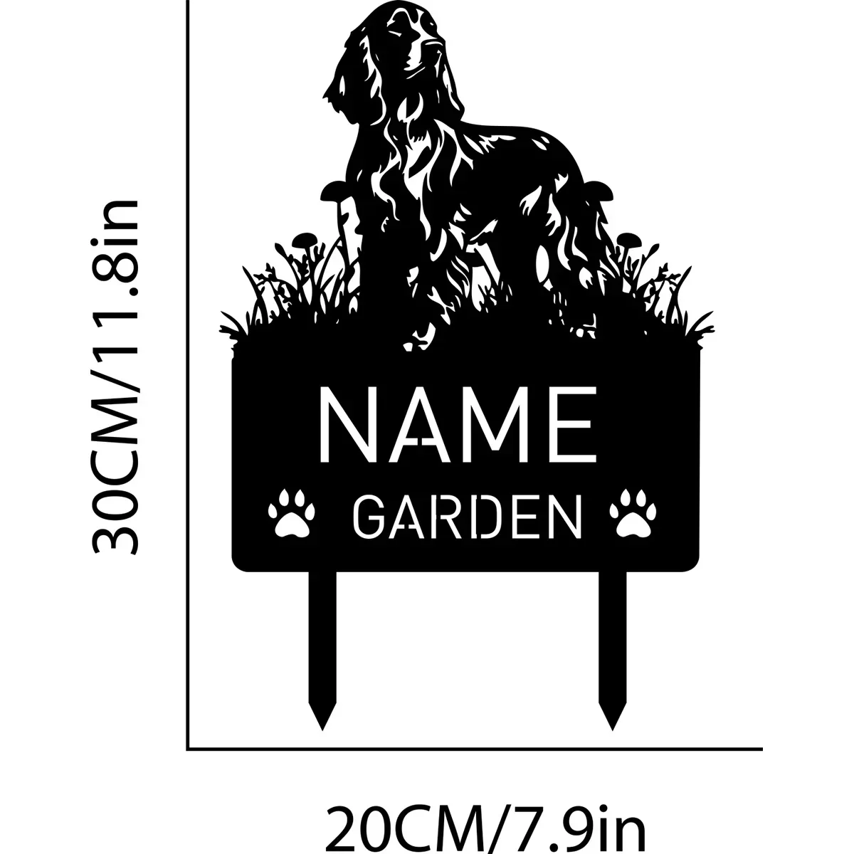 Custom Cocker Spaniel Dog Metal Memorial Garden Stake: Personalized with Name, A Touching Sympathy Decor for Pet Grave Markers