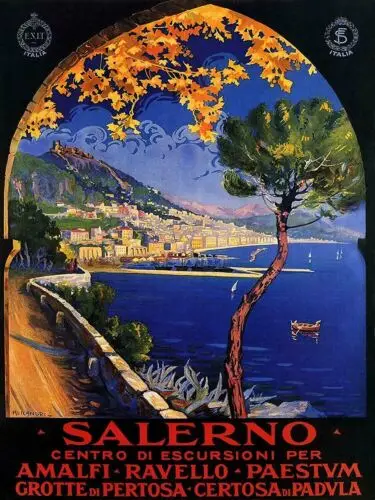 SALERNO Vinta Vintage Retro Fluglinien-Reise Metallschild Bar-Plakette aus Aluminium