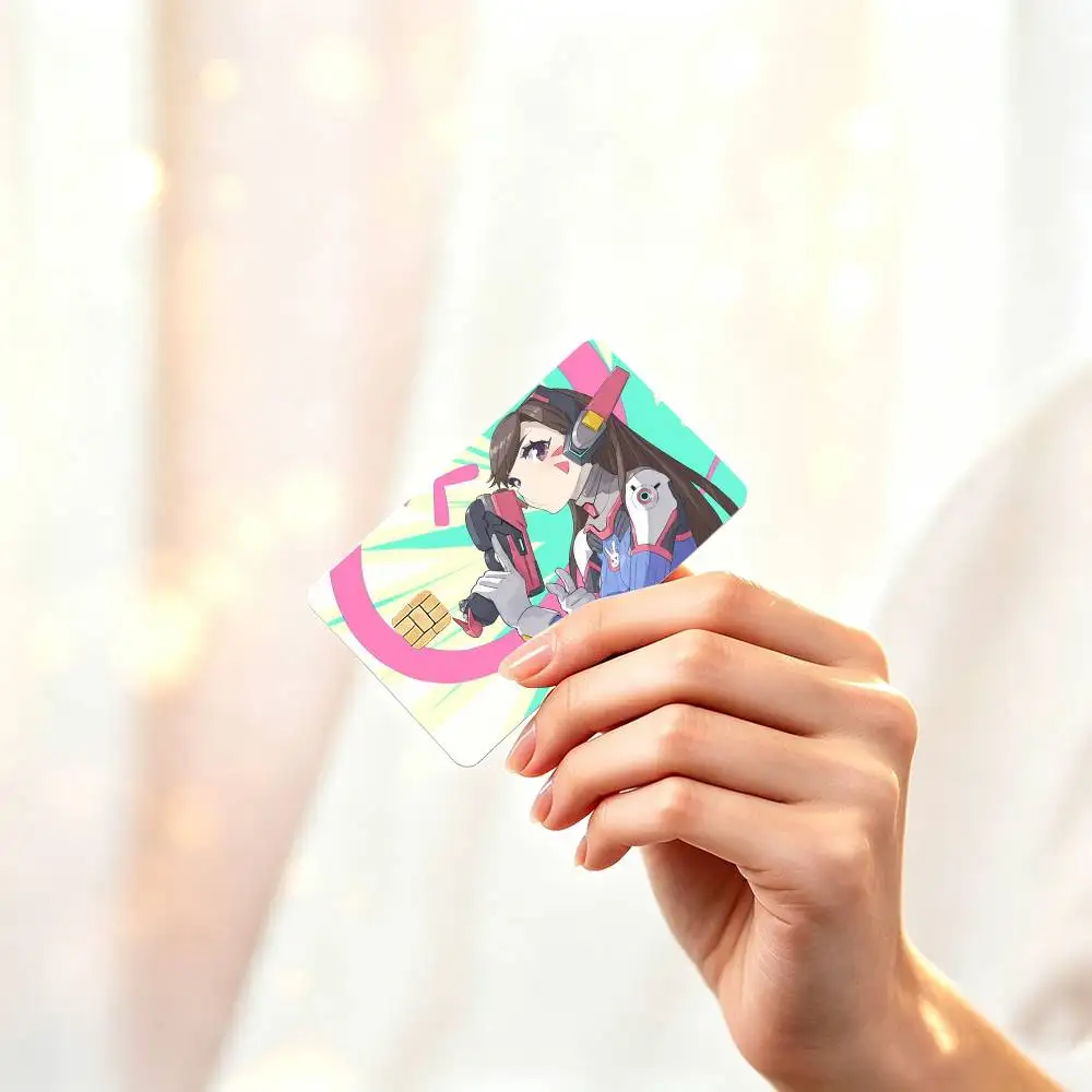 Pop Game Overwatch D.Va  HD Credit Card Stickers Game Card Decal Small Chip Waterproof Sticker Gift Decor