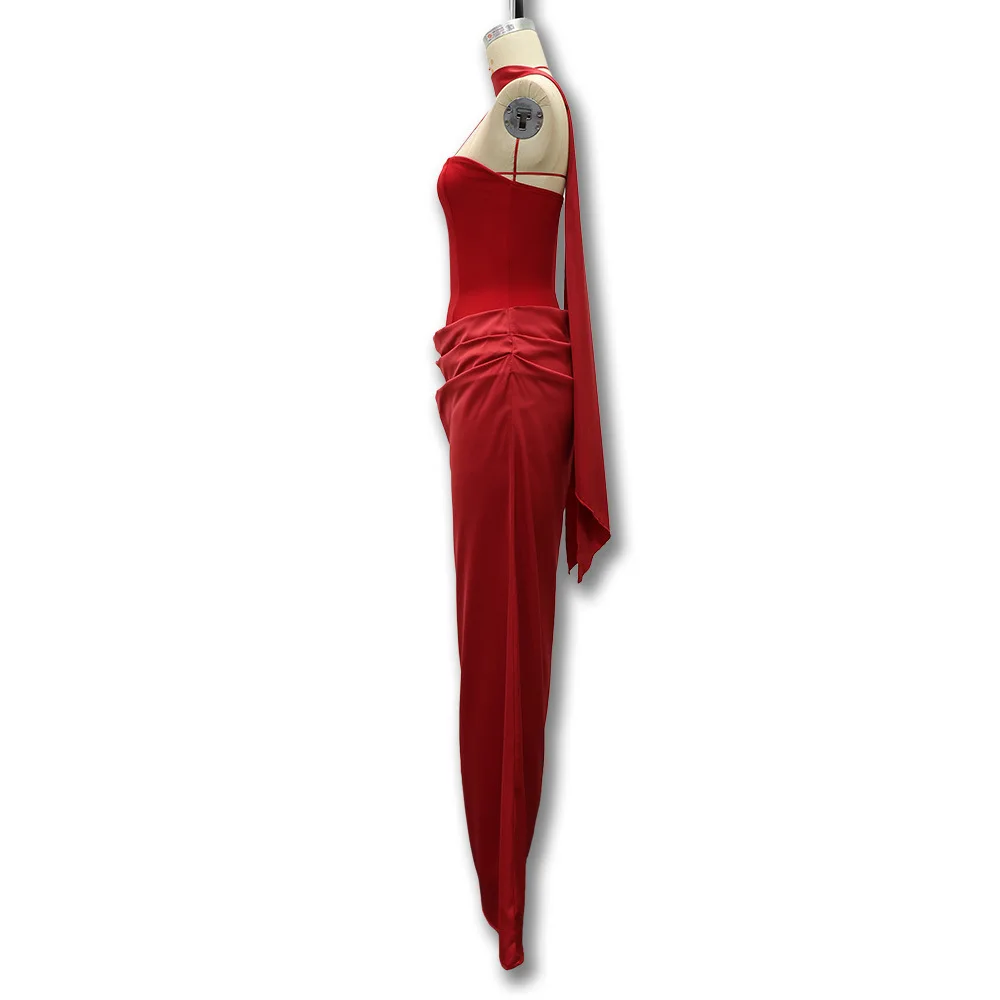 2026 Sommer Neues Elegantes Ärmelloses Figurbetontes Kleid für Damen mit Bandverzierung Formelles Bodycon-Kleid – Detail 4