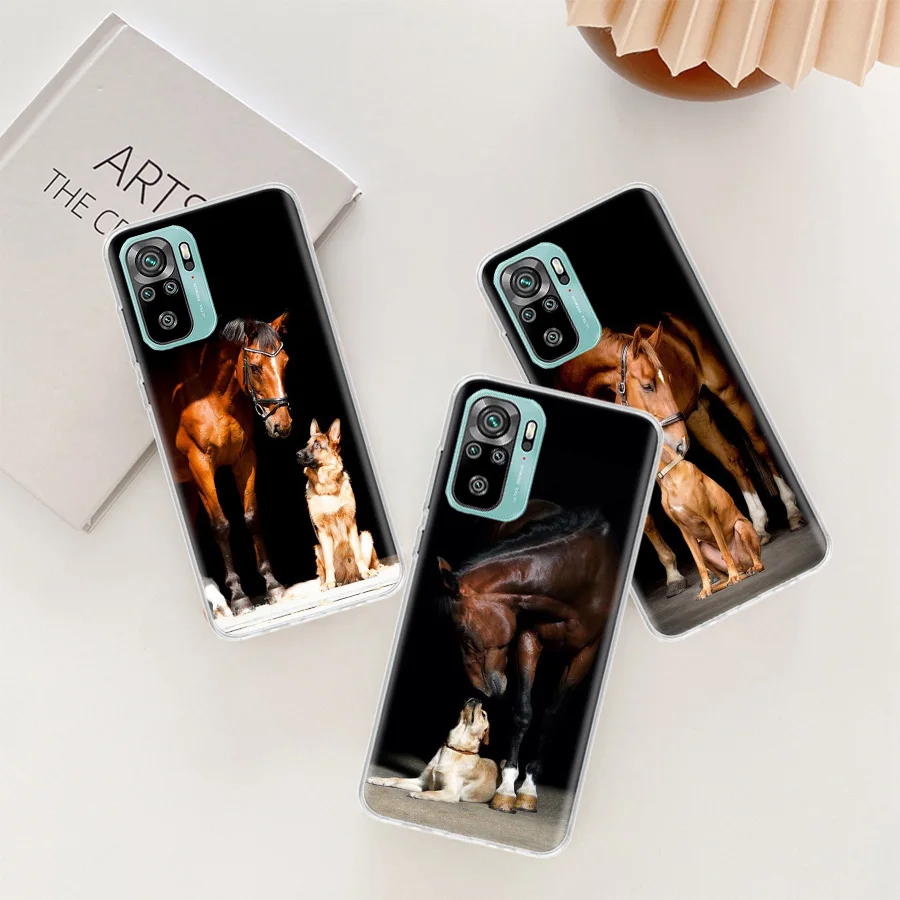 Domineering Cool Horses And Dogs Phone Case For Xiaomi Redmi Note 12 11 Pro Plus 5G 12S 10S 11S 4G 11T 11S 11E 10 9T 9 9S 8 8T 7