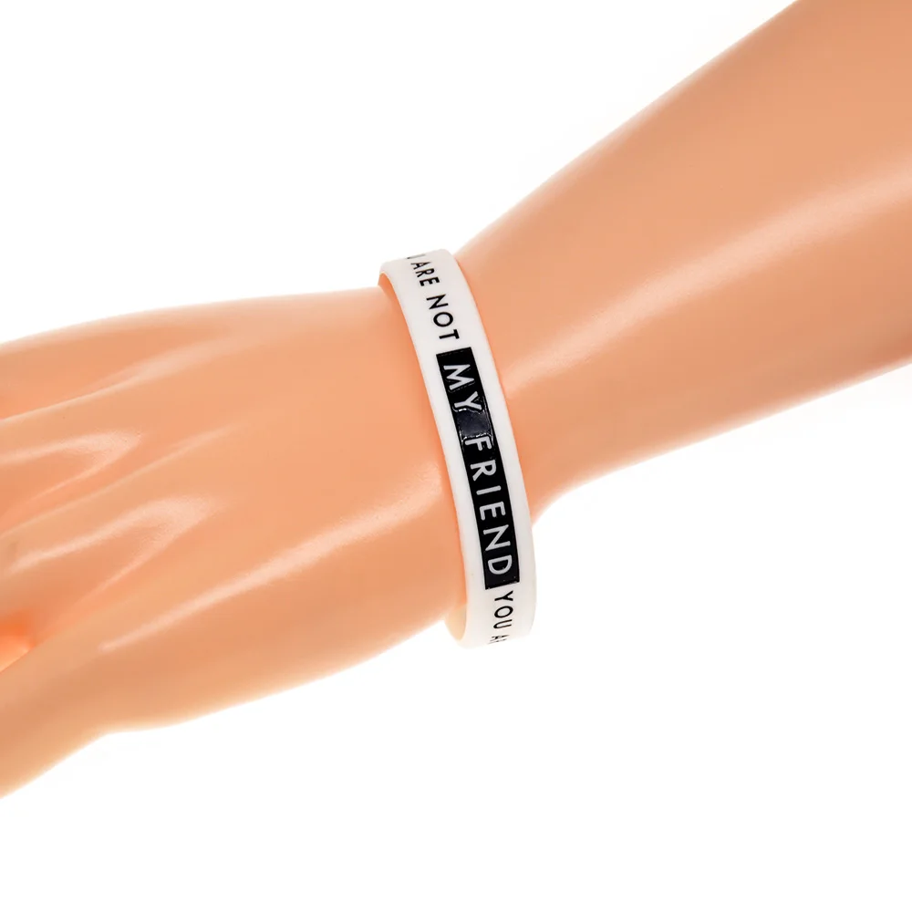 1 PC Du bist nicht mein Freund, du bist mein Bruder Silikonarmband Junggesellenabschied Sportteam Männer-Treffen Armreif – Detail 8