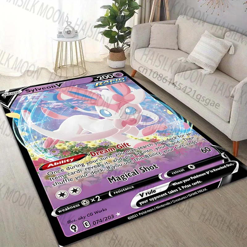 17 Styles Pokémon Sylveon Cards Printing Carpet for Living Room Bedroom Kid's Room Home Decor Area Rug Sofa Cloakroom Play Mat