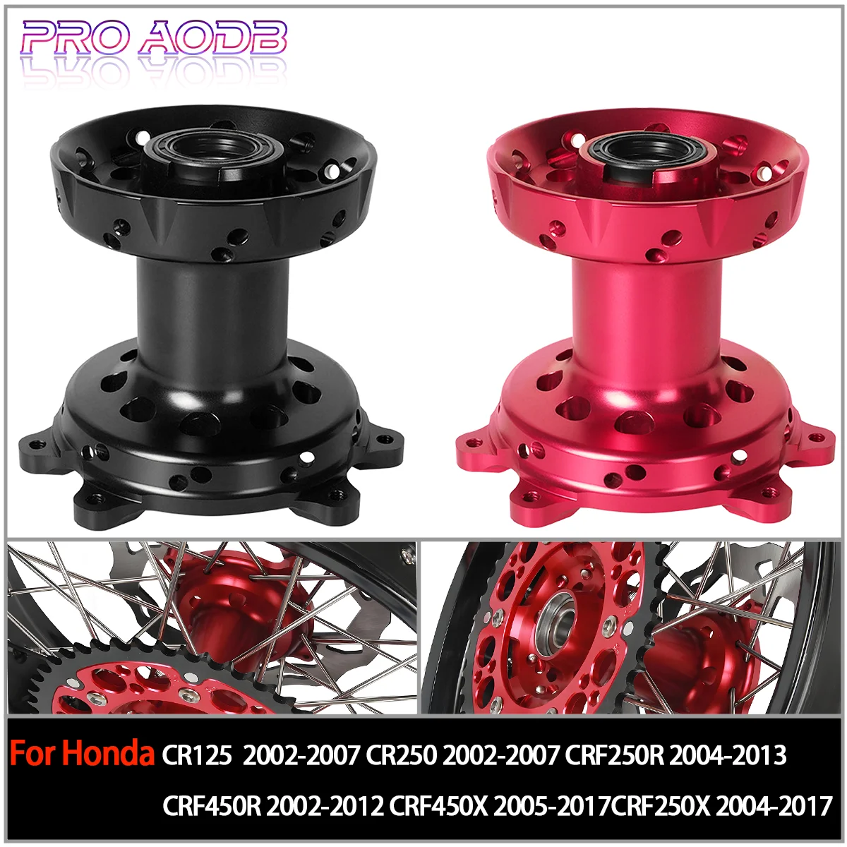 

Motorcycle 36 Holes Front Rear Wheel Hub CNC Aluminum Billet For HONDA CR 125 250 CRF250R CRF450R CRF450X CRF250X CRF