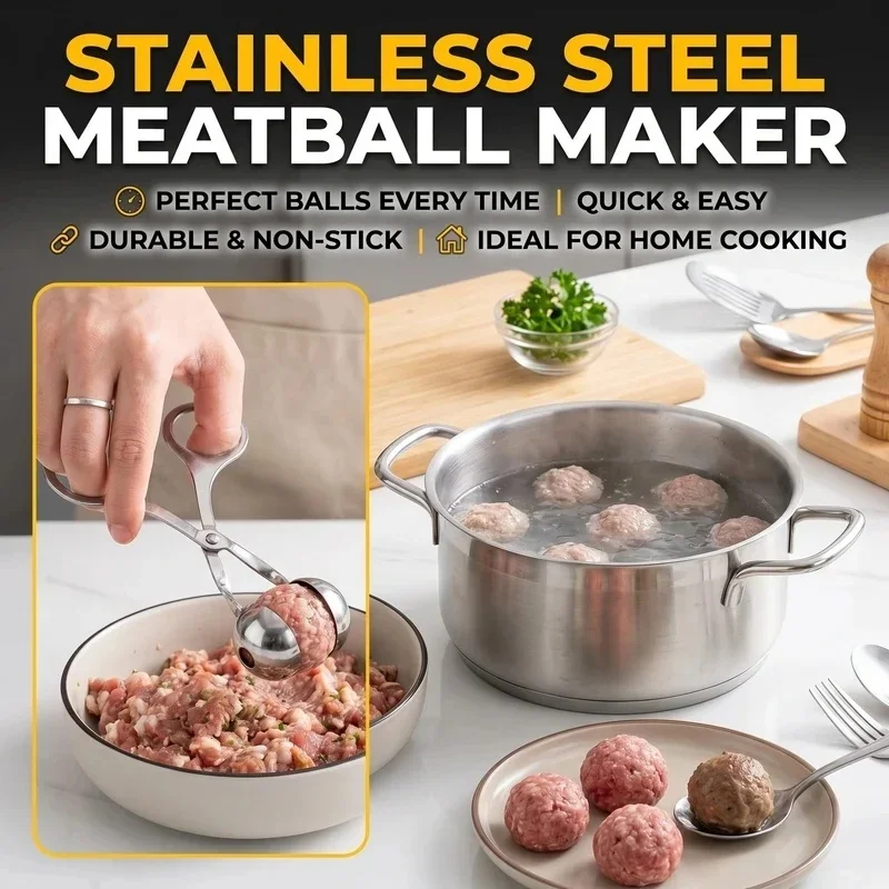 1/3/5pcs Meat Ball Maker Tool Stainless Steel Clip Round Rice Ball  Spoon Meatball Making Mold Non Stick Stuffed Kitchen Gadget
