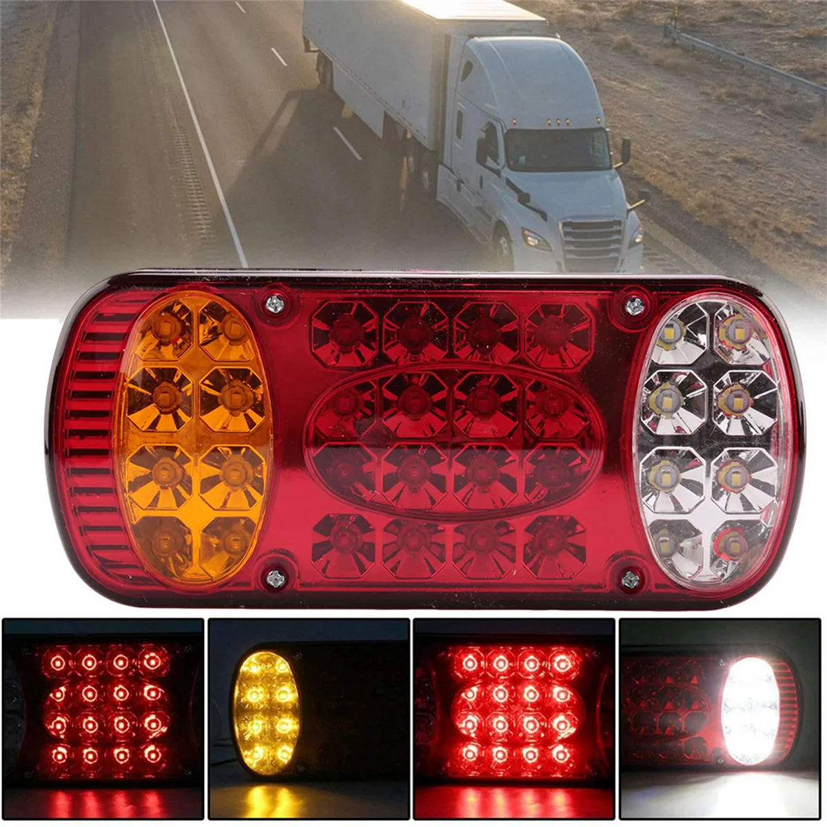 

12V 32 LED Car Truck Tail Light Rear Stop Brake Lights Signal Indicator Taillight for Trailer Truck Lorry Van UTE 2PCS