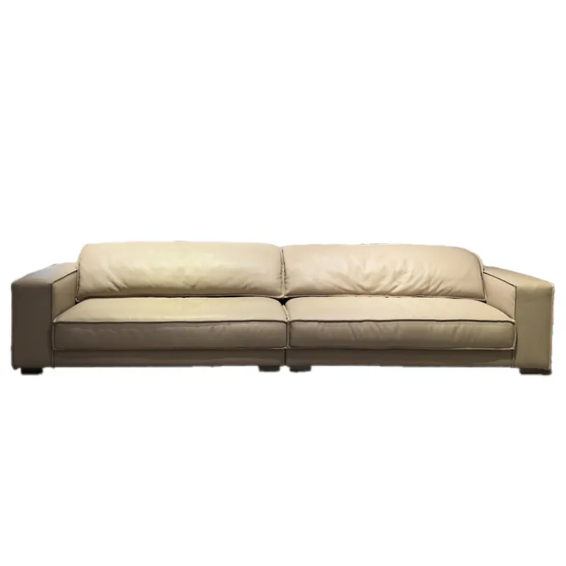 #Nordic Full Leather Combination Sofa Retro Italian Simple Corner  Sofa for Living Room