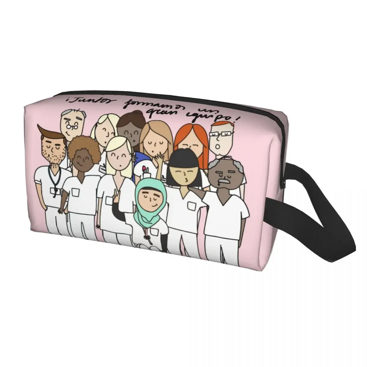 Custom Cartoon Nurse Makeup Bag for Women Travel Cosmetic Organizer Fashion Health Care Nursing Doctors Storage Toiletry Bags