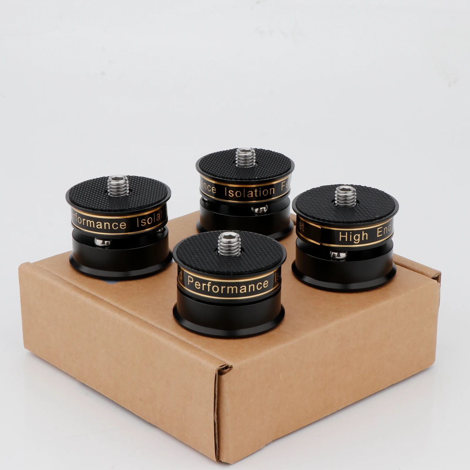 4 قطعة الراقية الصلبة الألومنيوم قدم ارتفاع قابل للتعديل المتكلم المسامير مع منصات مطاطية امتصاص الصدمات المتكلم المسامير امتصاص