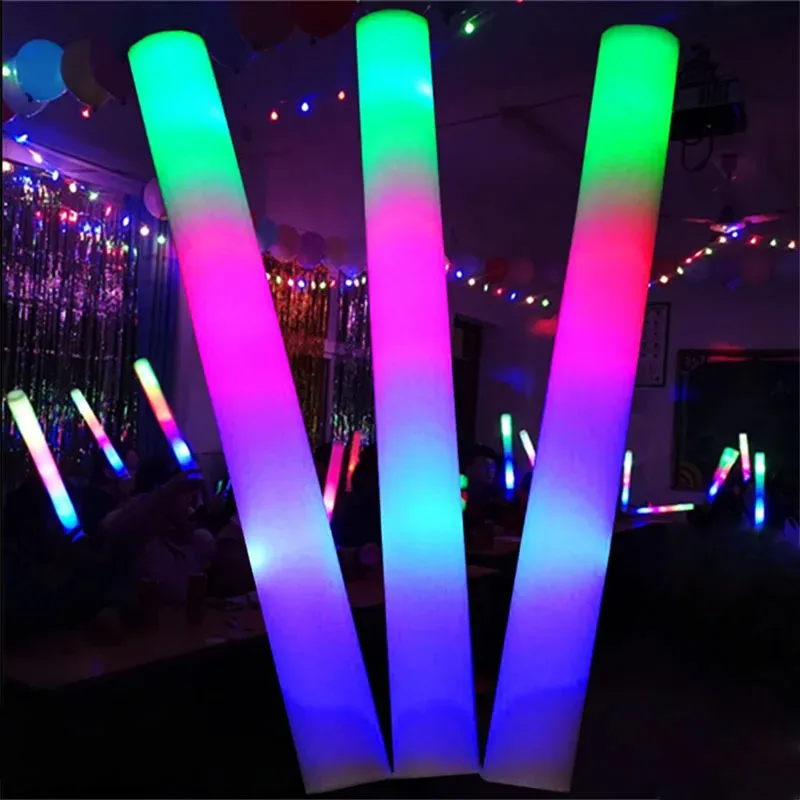 Glow Sticks for Party Led Foam Stick Colorful Party Fluorescence Lights Cheer Tube Rally Rave Kids Clubs Fiesta Party Supplies