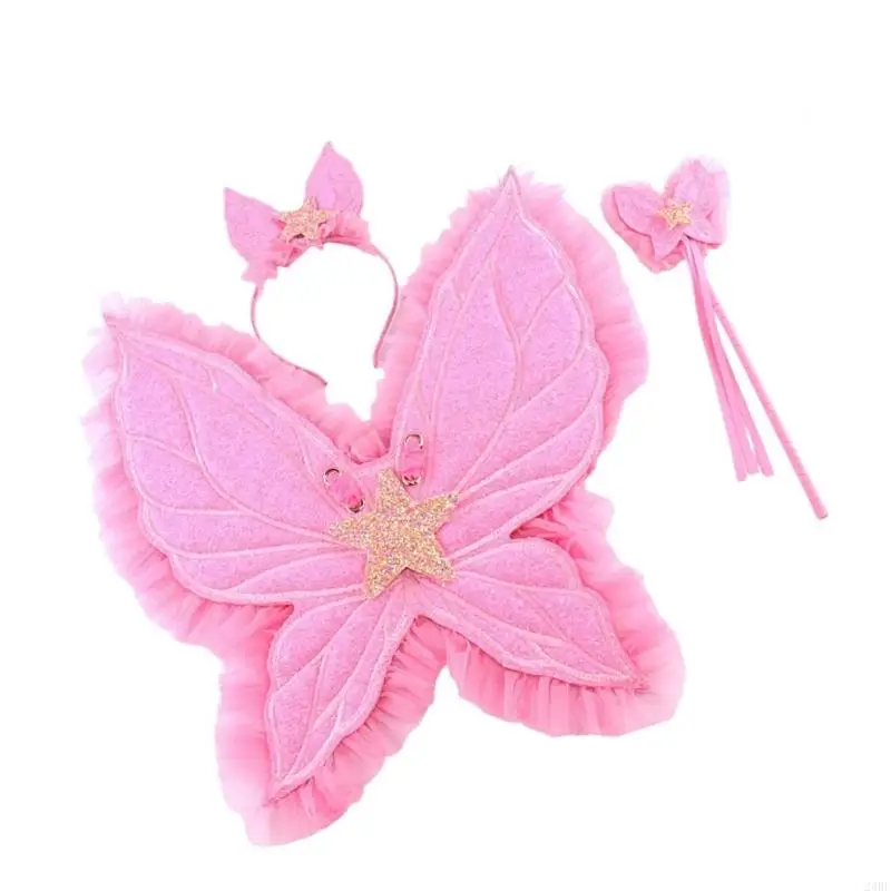 

Elegant Butterfly Wing Back Accessory With Hairband And Wand For Kids Princess Cosplay Photography Props 24BE
