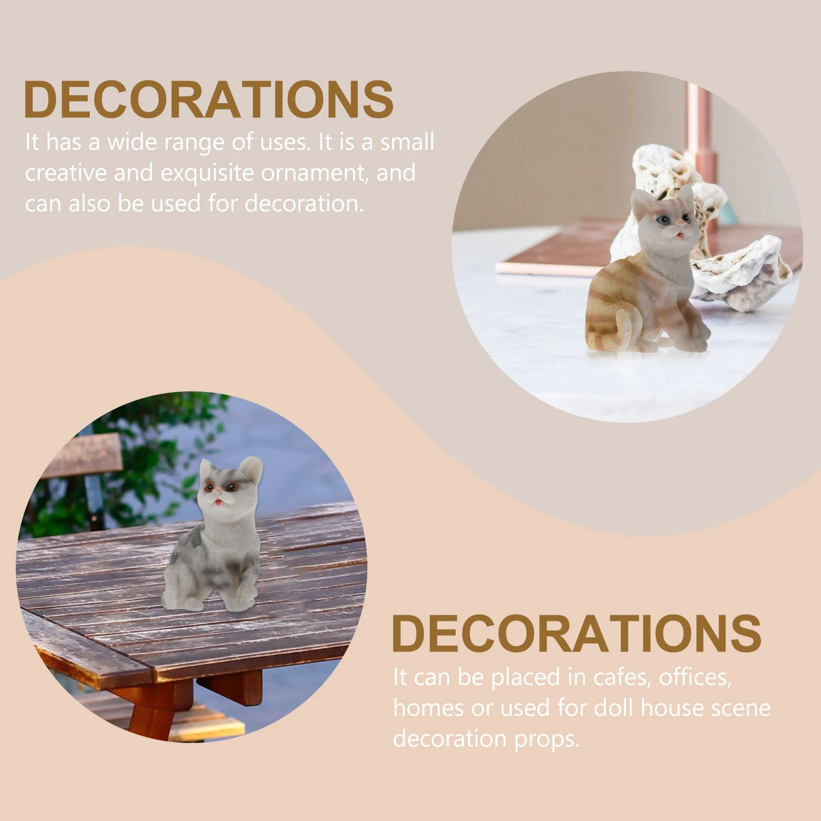 

4 Pcs Ornament Cat Decoration Resin Statue The Mediterranean Simulation Mini Landscape Desktop
