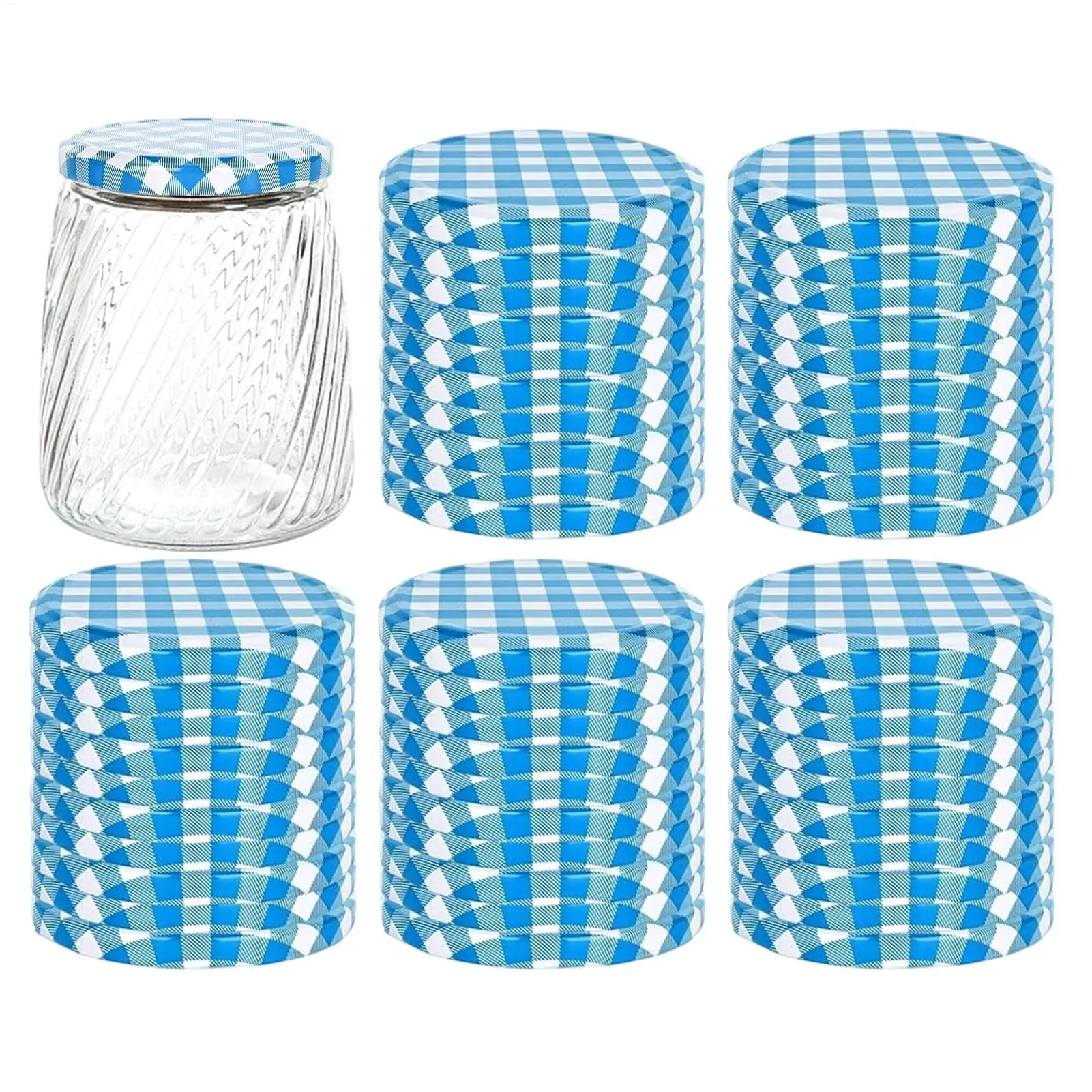 

Canning Jar Lids 50 Piece Metal Reusable Cover 85mm Leakproof Replacement Caps For Jams Coffee Tea Fruits Food Oats Yogurt