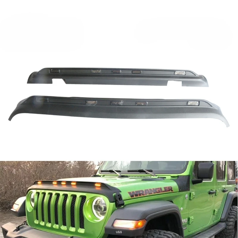 

For 2018 2019 2020 New Wrangler Jl Front Rear Stone Sandstone Hood Engine With Lights Protection Cover Plate Deflector Tail