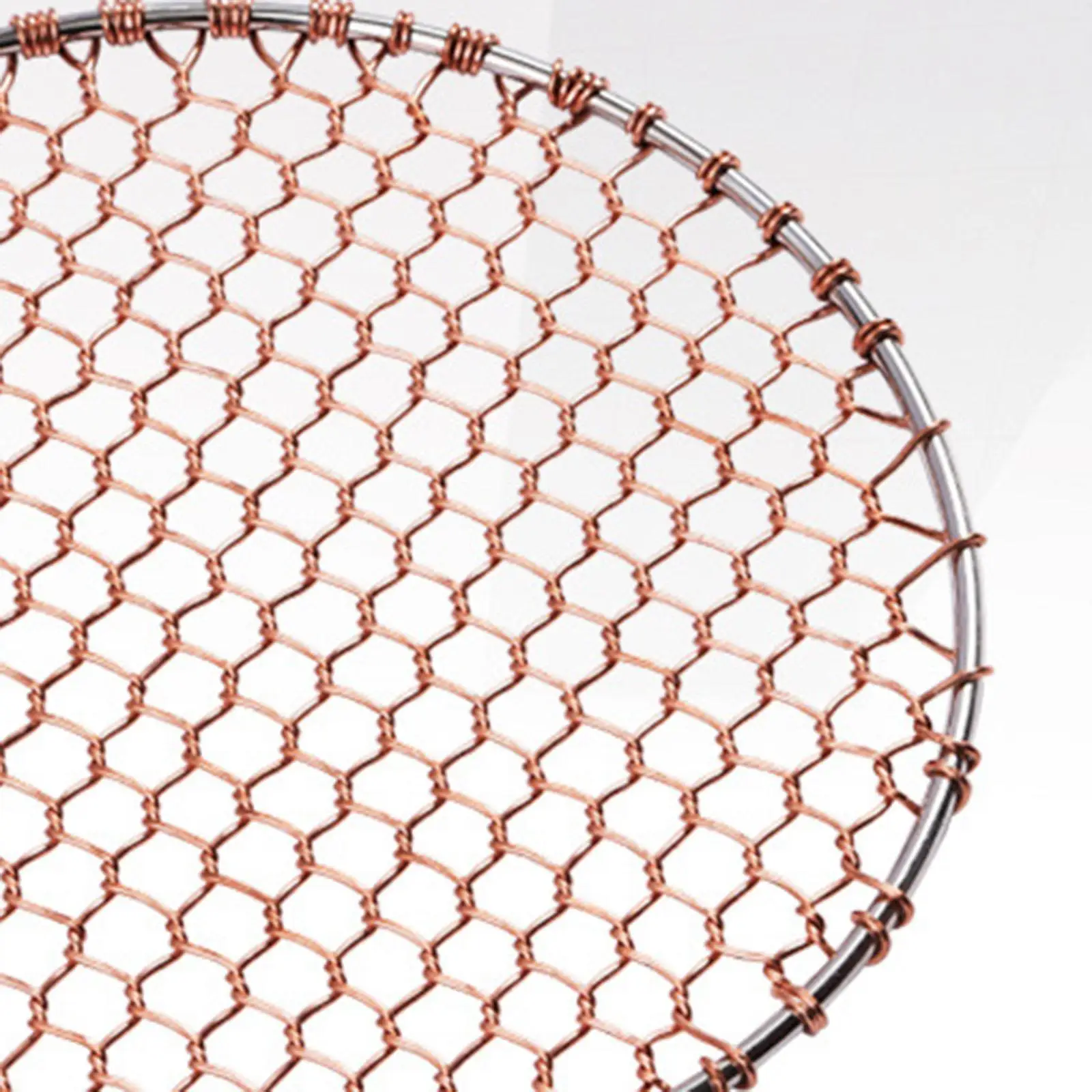 Copper Grilling Mesh Round Roasting Rack for Korean BBQ Grill Grate Outdoor Cooking Tool Heat Resistant Non Stick Surface