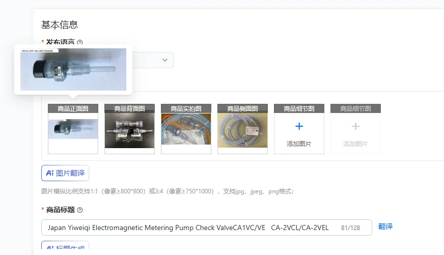 

Japan Yiweiqi Electromagnetic Metering Pump Check ValveCA1VC/VE CA-2VCL/CA-2VEL
