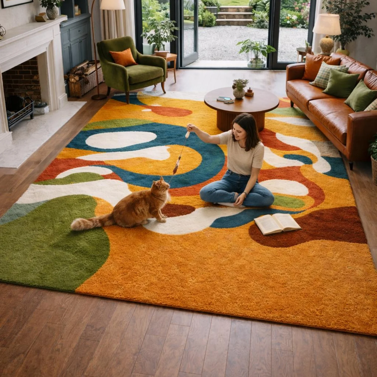 Room Decor Rug  Modern Abstract Mid Century R Geometric Sculptural Design H1andTufted Wool Rug 9x12