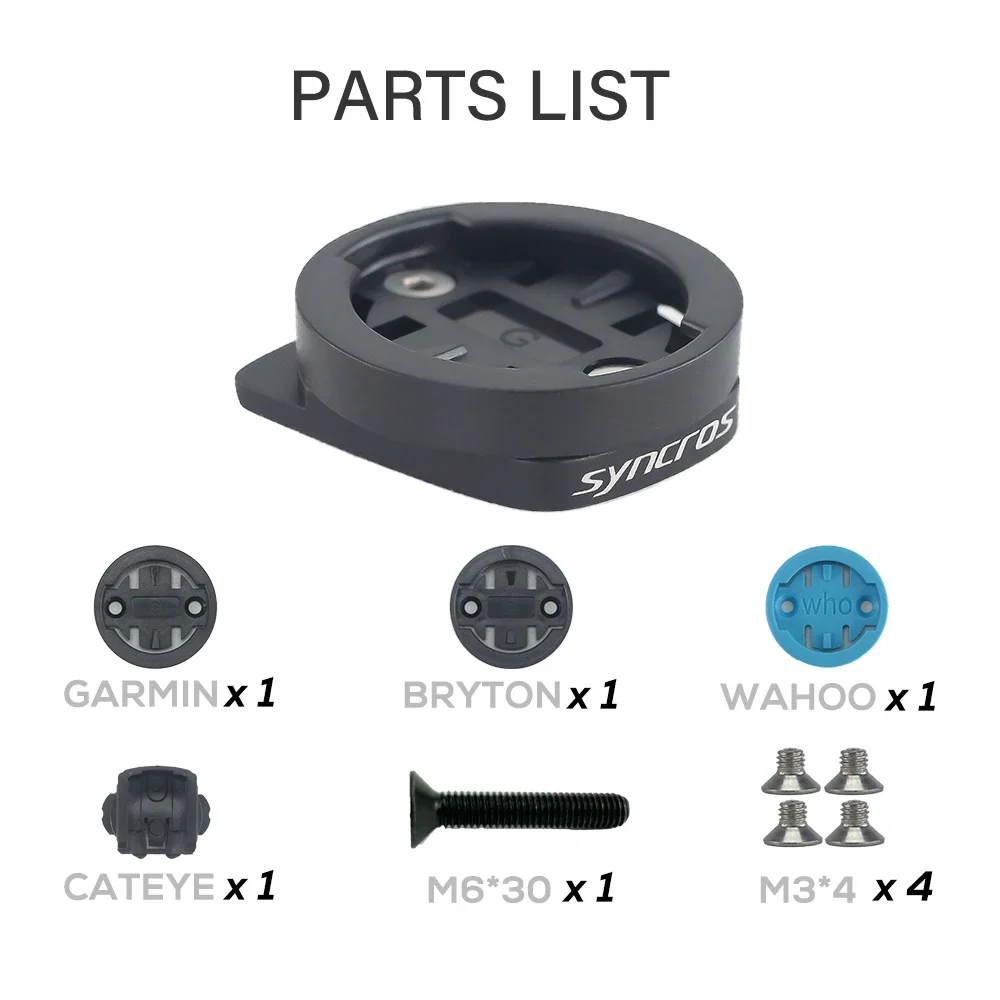 Bicycle Computer Stand, CNC Aluminum SYNCROS Cap, COMPUTER MOUNT for Garmin, Wahoo, Bryton, FRASER IC SL, WC, DC, XC Handlebars