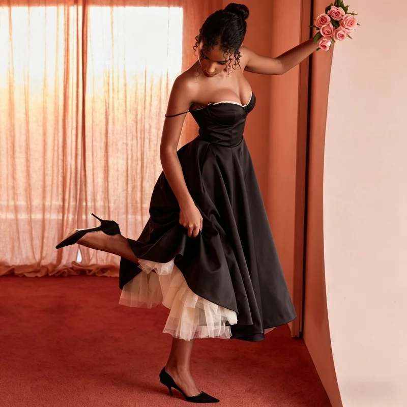 

Double Layer European And American Women's New Best-Selling New Type Slingvcollar Sleeveless Dress Pettiskirt Long Skirt 2026