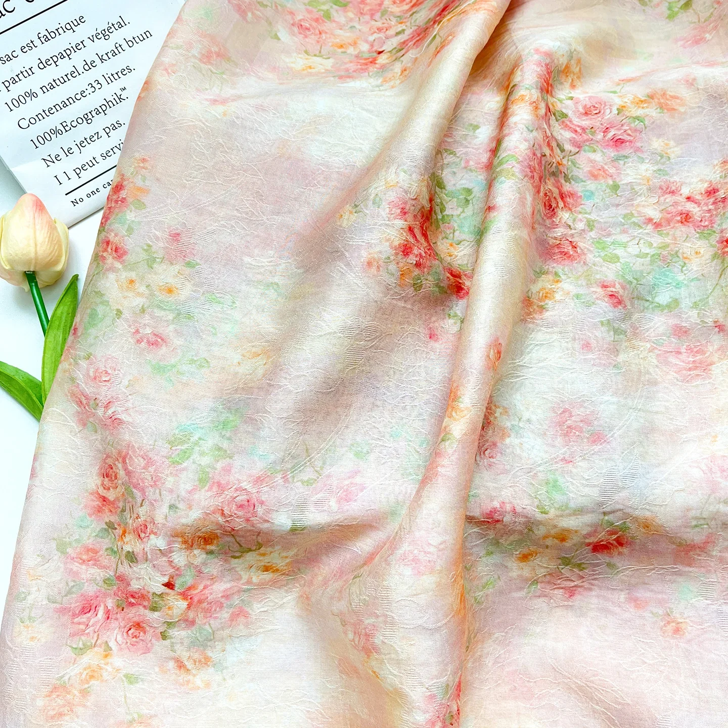 

Floral Oil Painting Style Jacquard Fabric for Summer Women's Dresses Children's Clothing Handmade DIY Sewing Fabric