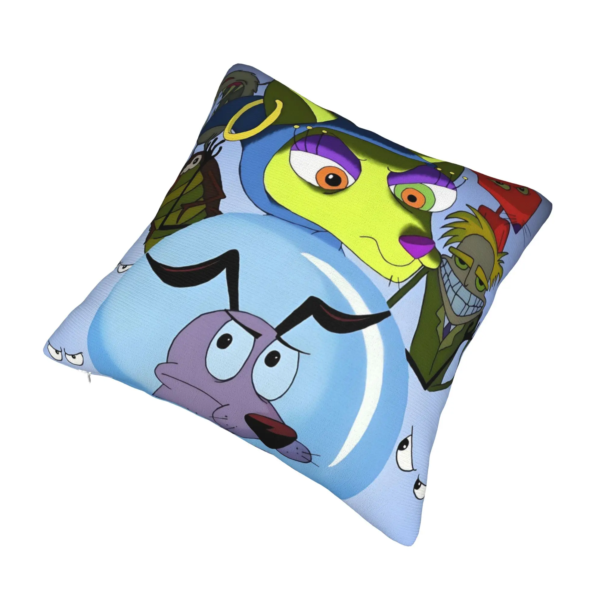 Modern Courage The Cowardly Dog Cushion Cover for Sofa Polyester Devil Adventure Throw Pillow Case Living Room Decoration