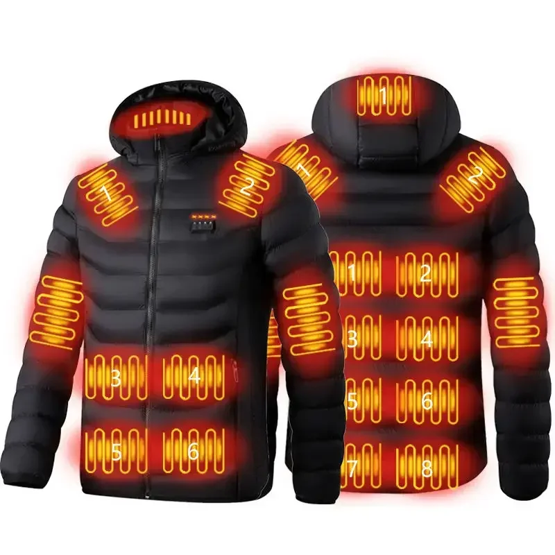 19 Areas Heated Jacket USB Men's Heating Jacket Heated Vests Coat Women's Warm Vest Hunting Hiking Camping Winter Clothing