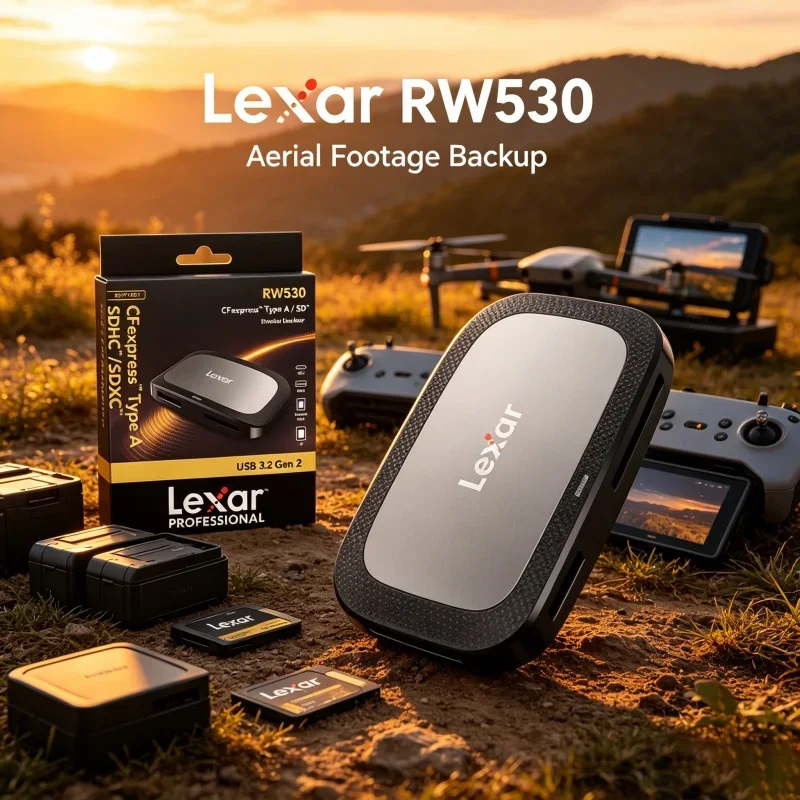 CFexpress Type A Card Reader Lexar RW530 2 in 1 SD CFE Memory Card Reader USB 3.2 Gen2 Type C 10Gbps 8K High Speed Card Reader