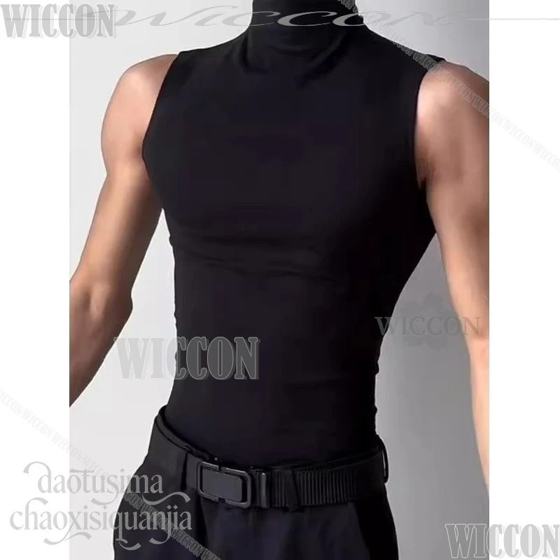 Love And Deepspace Cosplay Ao Yin Valko Black Sleeveless Sports Vest Necklace Wolf Furry Earwear Mask Festival Fancy Comic Con - view 2