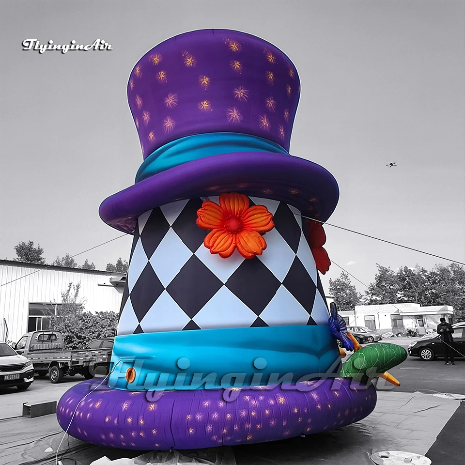 6m Giant Inflatable Mad Hatter Hat Fairy Tale Theme Magic Hat Replica For Carnival, Party, Advertisement